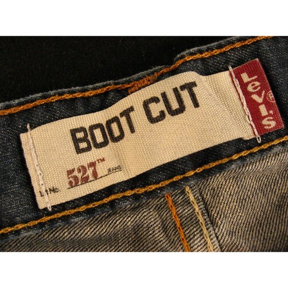 LEVIS 527 CUTOFF JEANS SHORTS 33 MEASURED Denim Daisy Dukes HIGH WAIST - Picture 6 of 11